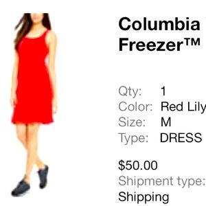 Columbia Womens PFG Frezer III dress. - Red - size medium- perfect condition!